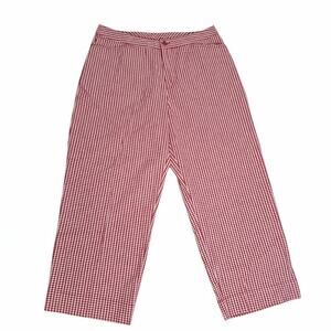 SONOMA Red Gingham Capri Pants Size 10 Cropped Stretch Retro Pin Up Americana